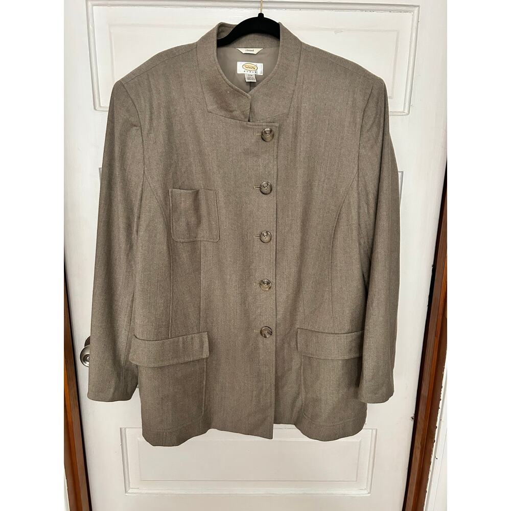 Talbots Wool Stretch Coat Tan Women's 20W XC